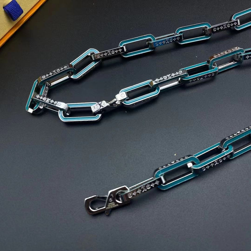 Louis Vuitton Bracelet & Cuban Necklace