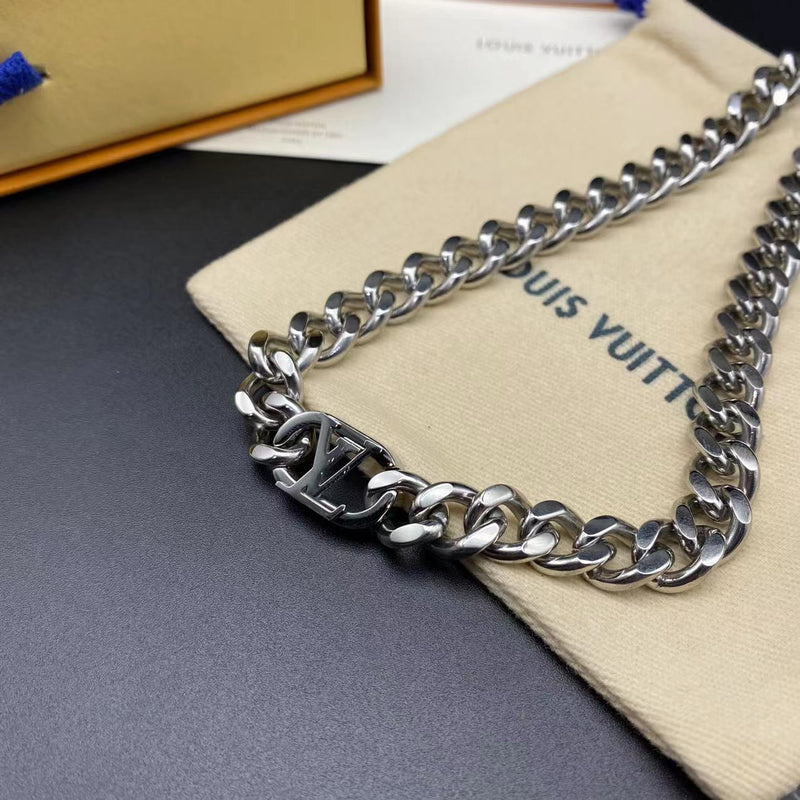Louis Vuitton Bracelet & Cuban Necklace