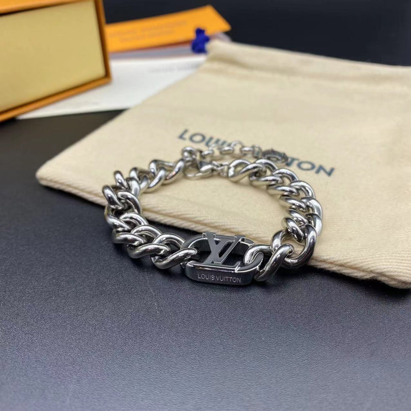 Louis Vuitton Bracelet & Cuban Necklace