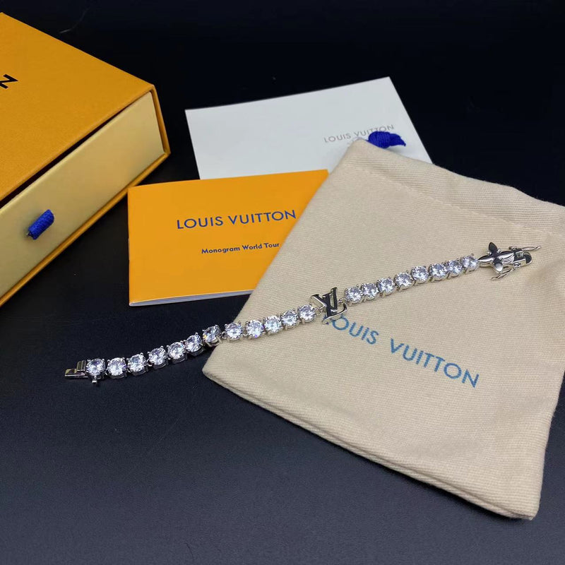 Louis Vuitton Bracelet (Silver & Gold & Blue)