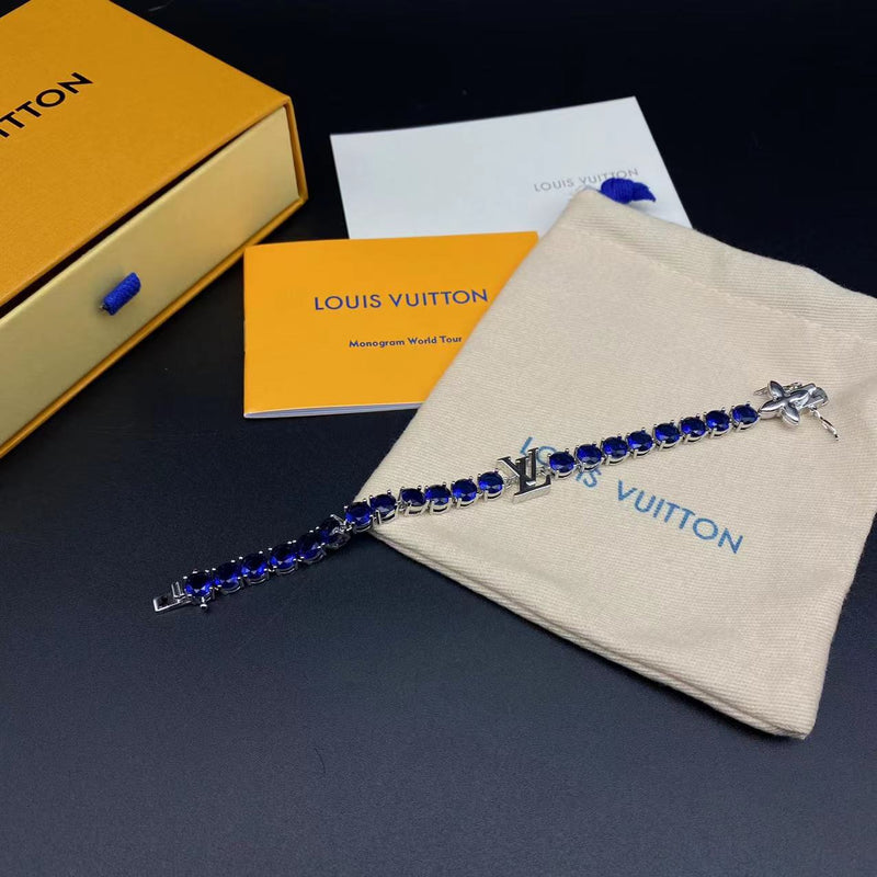 Louis Vuitton Bracelet (Silver & Gold & Blue)