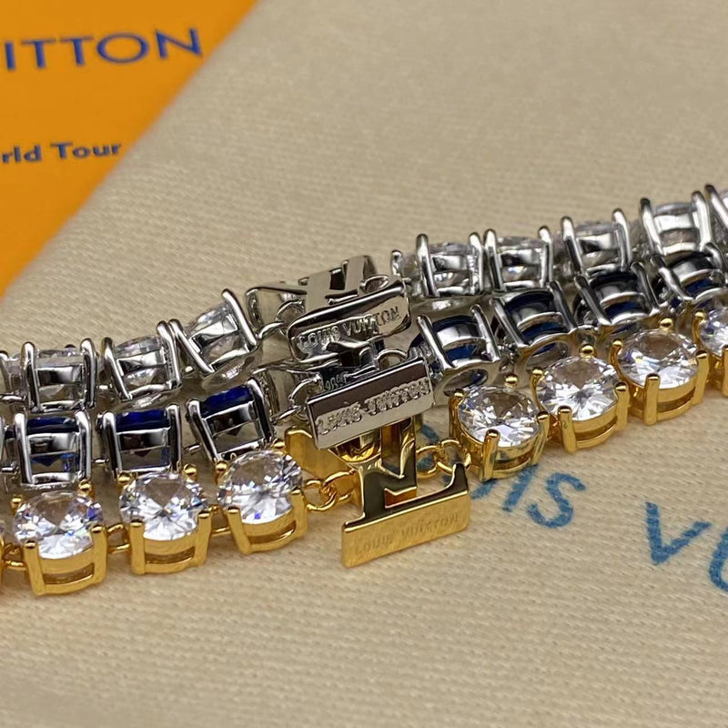 Louis Vuitton Bracelet (Silver & Gold & Blue)