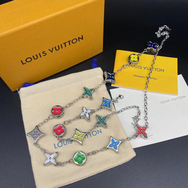 Louis Vuitton Bracelet & Cuban Necklace