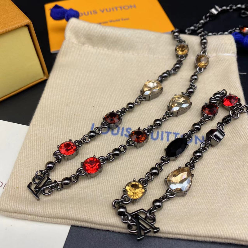 Louis Vuitton Bracelet & Cuban Necklace