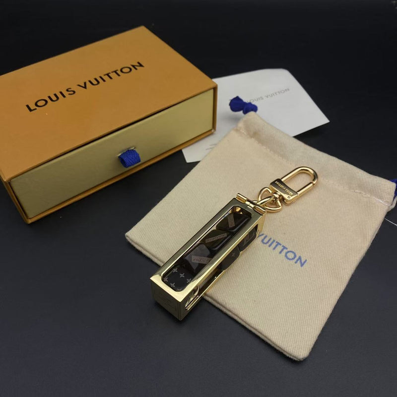 Louis Vuitton X SUPREME Dice Key Chain Bag Charm Brown