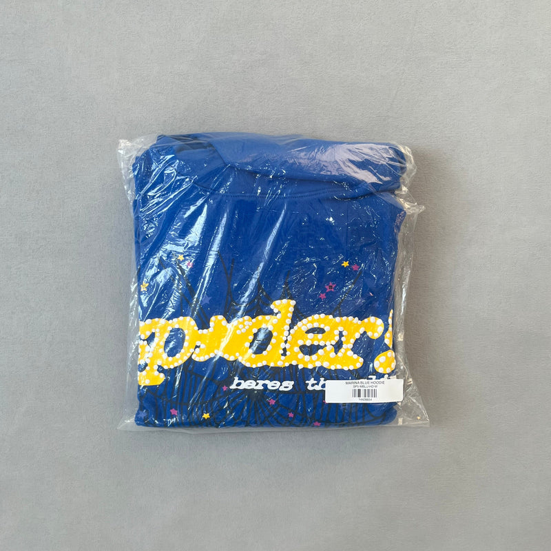 SP5DER Marina Blue Hoodie – Vibrant Designer Streetwear