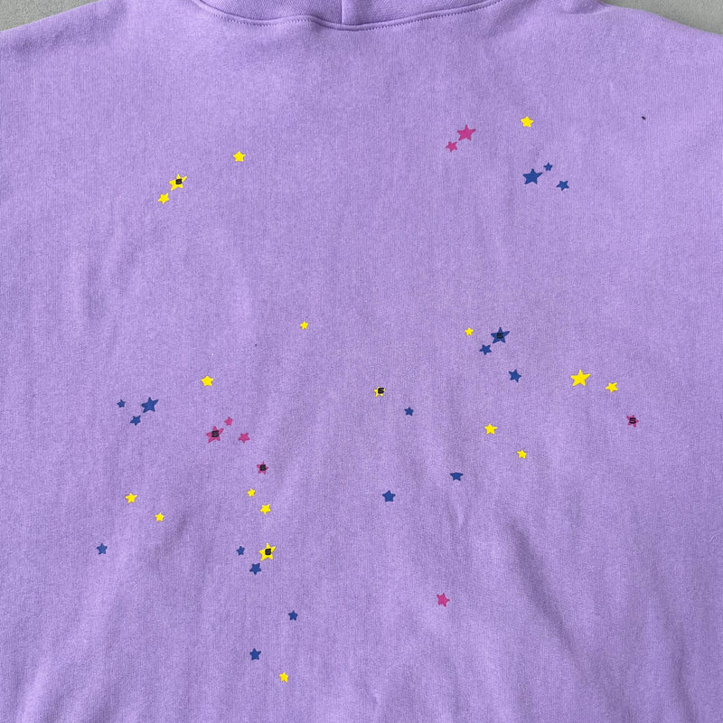 SP5DER Acai Purple Hoodie – Designer Streetwear with Bold Graphic Design